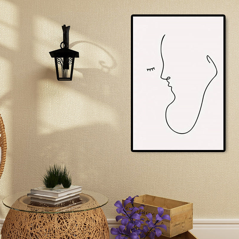 Minimalism Creative Figure Painting White Textured Wall Art Decor for Guest Room Clearhalo 'Art Gallery' 'Canvas Art' 'Contemporary Art Gallery' 'Contemporary Art' 'Minimalism' 'Minimalist Art Gallery' 'Scandinavian' Arts' 1658390