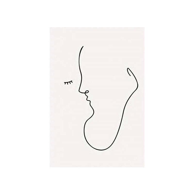 Minimalism Creative Figure Painting White Textured Wall Art Decor for Guest Room Clearhalo 'Art Gallery' 'Canvas Art' 'Contemporary Art Gallery' 'Contemporary Art' 'Minimalism' 'Minimalist Art Gallery' 'Scandinavian' Arts' 1658392