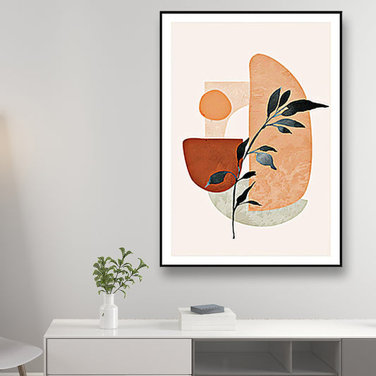 Scandinavian Kids Art Print Illustration Plant and Flower Brown Wrapped Canvas for Home Clearhalo 'Arts' 'Canvas Art' 1658488
