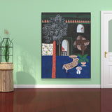 Childrens Art Patio View Painting Blue Textured Canvas Wall Decor for Sitting Room Clearhalo 'Arts' 'Canvas Art' 1658565