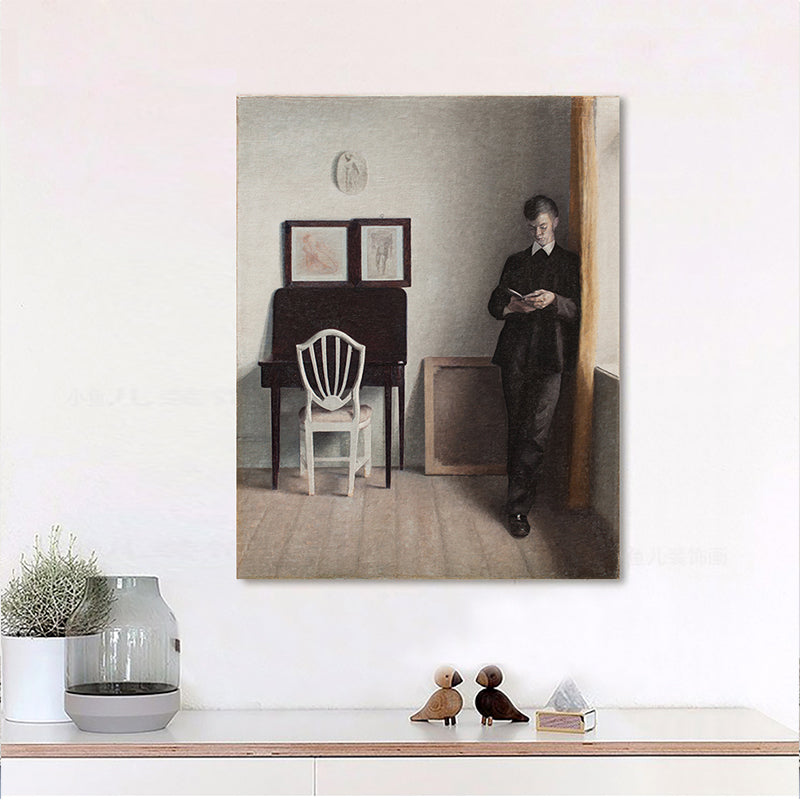 Inside the Room Wall Art Pastel Color Nostalgic Canvas Print for Home Gallery, Textured Clearhalo 'Arts' 'Canvas Art' 1658574