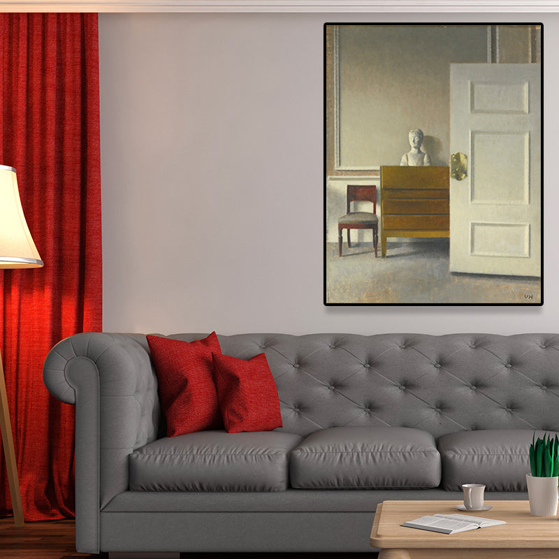 Inside the Room Wall Art Pastel Color Nostalgic Canvas Print for Home Gallery, Textured Clearhalo 'Arts' 'Canvas Art' 1658581