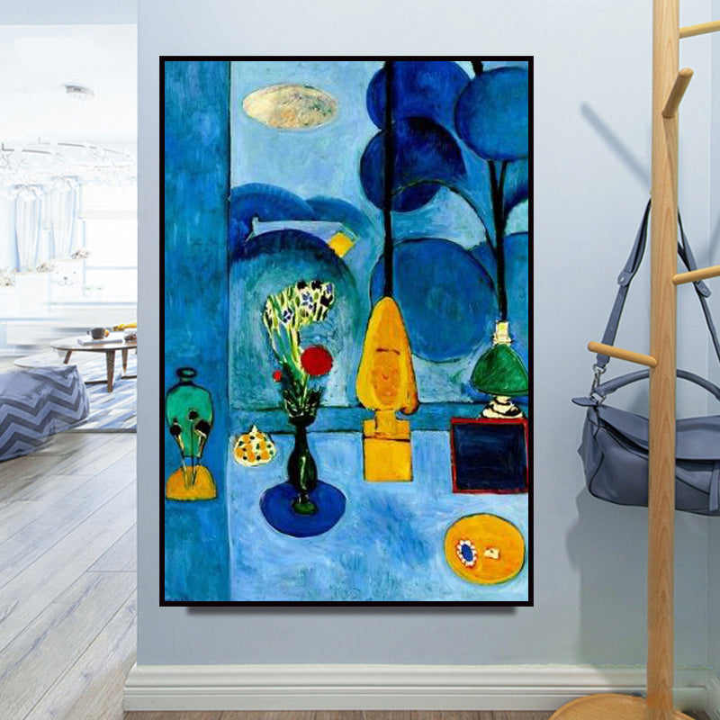 Blue Childrens Art Canvas Print Henri Matisse Pot Painting Wall Decor for Kids Room Clearhalo 'Art Gallery' 'Canvas Art' 'Kids' Arts' 1658586