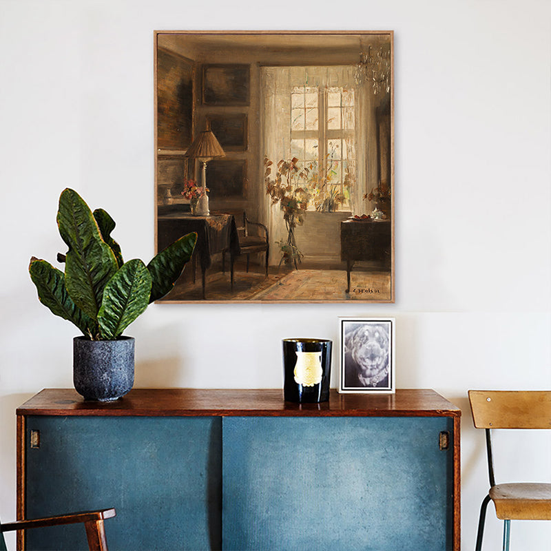 Vintage House Interiors Canvas Art Dark Color Still Life Painting for Dining Room Clearhalo 'Arts' 'Canvas Art' 1658604