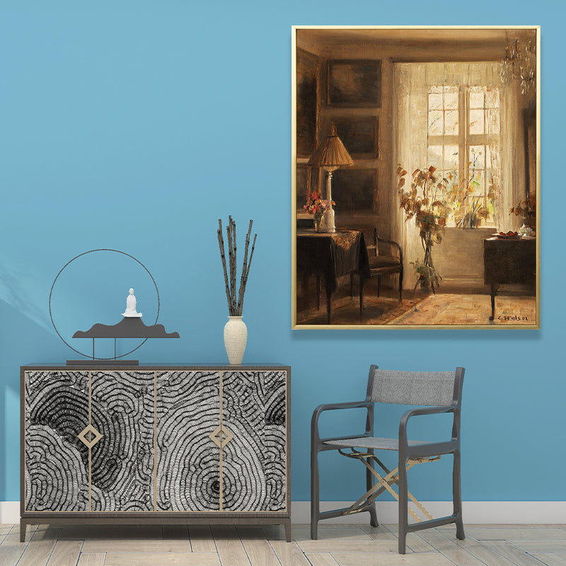 Vintage House Interiors Canvas Art Dark Color Still Life Painting for Dining Room Clearhalo 'Arts' 'Canvas Art' 1658605