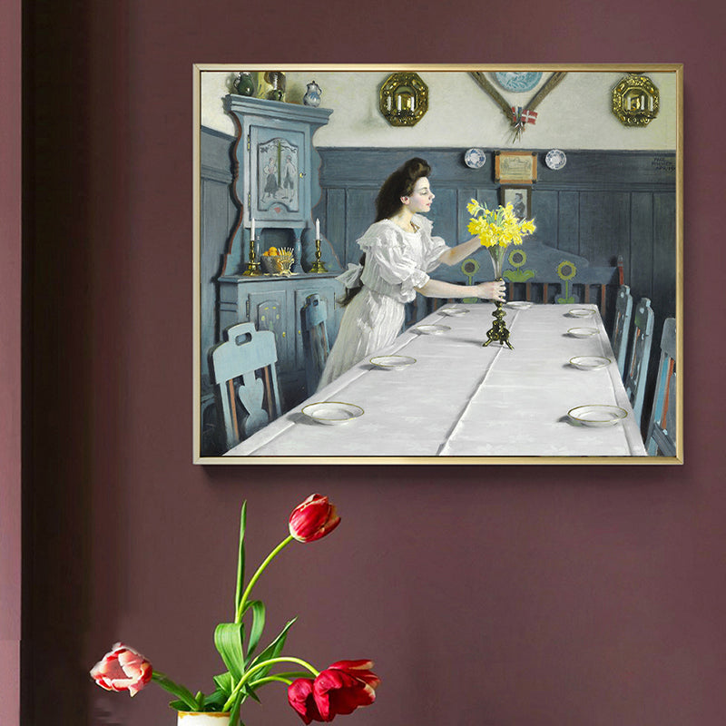 Pintura Impresión Imprima Arte de pared de lienzo postimpresionista con retrato de mujer, color suave