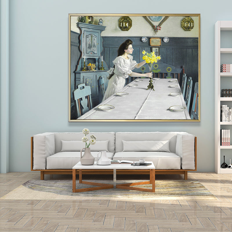 Painting Print Post-Impressionist Canvas Wall Art with Woman Portrait, Soft Color Clearhalo 'Arts' 'Canvas Art' 1658619
