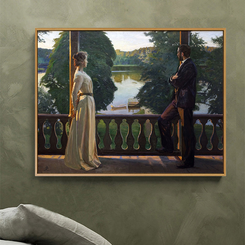 Painting Print Post-Impressionist Canvas Wall Art with Woman Portrait, Soft Color Green Clearhalo 'Arts' 'Canvas Art' 1658625