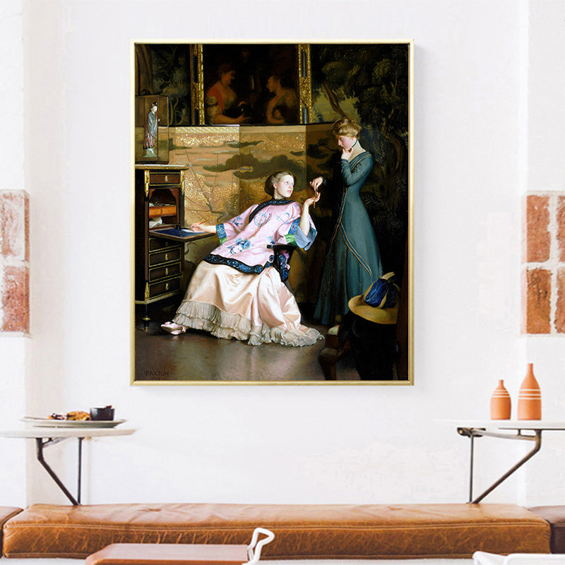 Painting Print Post-Impressionist Canvas Wall Art with Woman Portrait, Soft Color Clearhalo 'Arts' 'Canvas Art' 1658629