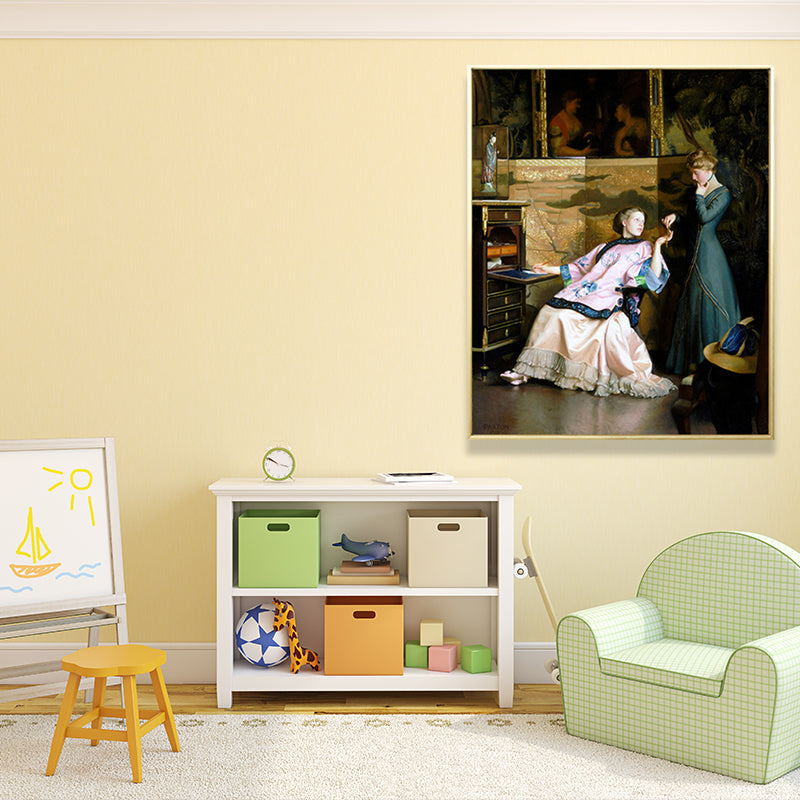 Painting Print Post-Impressionist Canvas Wall Art with Woman Portrait, Soft Color Brown Clearhalo 'Arts' 'Canvas Art' 1658630