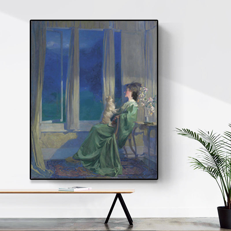 Painting Print Post-Impressionist Canvas Wall Art with Woman Portrait, Soft Color Clearhalo 'Arts' 'Canvas Art' 1658634