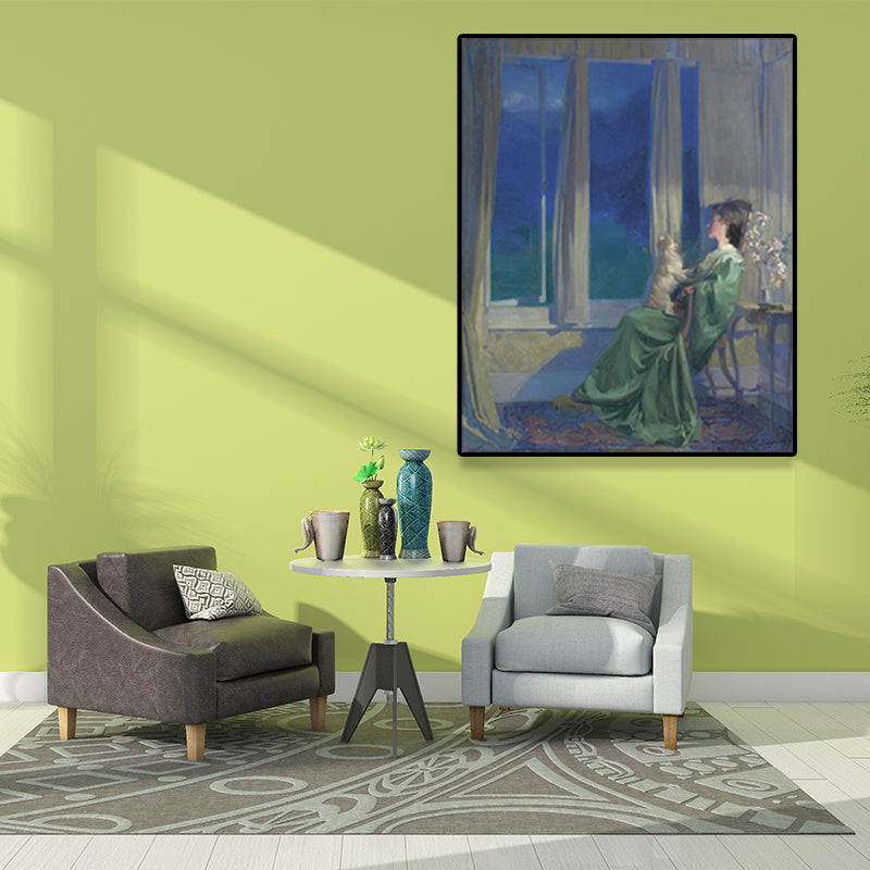 Painting Print Post-Impressionist Canvas Wall Art with Woman Portrait, Soft Color Clearhalo 'Arts' 'Canvas Art' 1658635