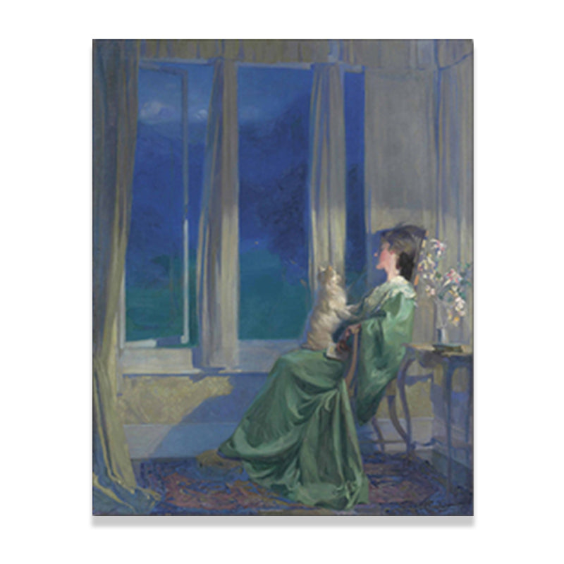 Painting Print Post-Impressionist Canvas Wall Art with Woman Portrait, Soft Color Clearhalo 'Arts' 'Canvas Art' 1658636