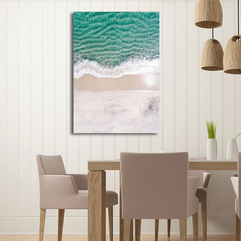 Canvas Blue Wall Decor Tropical Skyline View of Sea Waves Wall Art for Bedroom Clearhalo 'Art Gallery' 'Canvas Art' 'Coastal Art Gallery' 'Nautical' Arts' 1658669