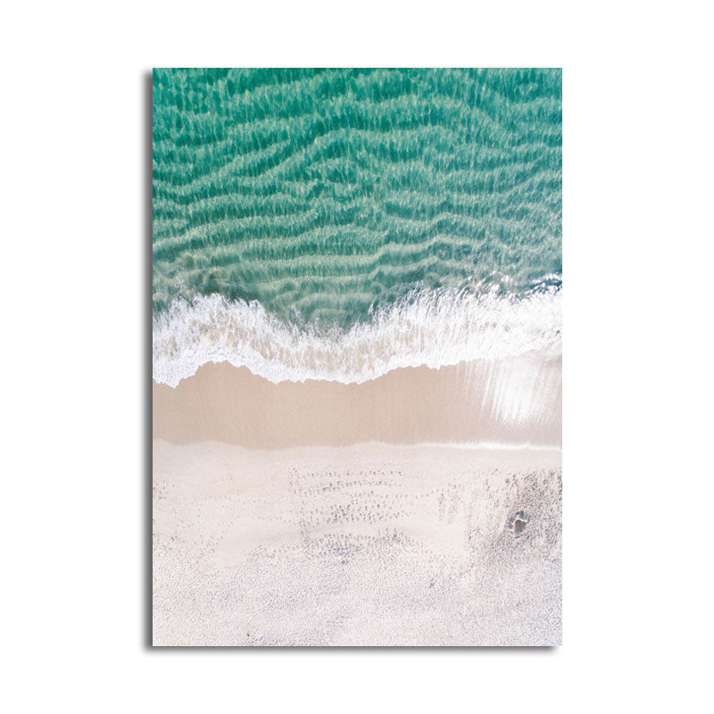 Canvas Blue Wall Decor Tropical Skyline View of Sea Waves Wall Art for Bedroom Clearhalo 'Art Gallery' 'Canvas Art' 'Coastal Art Gallery' 'Nautical' Arts' 1658670
