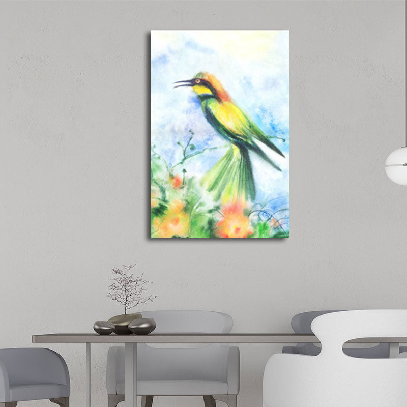 Birds and Flower Blossom Painting Farmhouse Textured Dining Room Canvas Wall Art Clearhalo 'Art Gallery' 'Canvas Art' 'Country Art Gallery' 'French Country' 'Rustic' Arts' 1658675