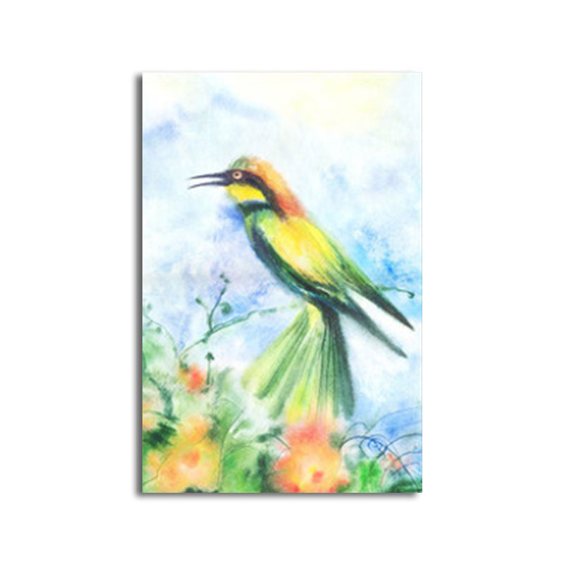 Birds and Flower Blossom Painting Farmhouse Textured Dining Room Canvas Wall Art Clearhalo 'Art Gallery' 'Canvas Art' 'Country Art Gallery' 'French Country' 'Rustic' Arts' 1658677