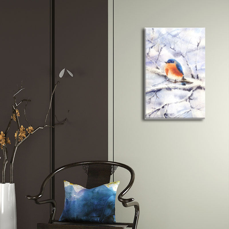Birds and Flower Blossom Painting Farmhouse Textured Dining Room Canvas Wall Art Clearhalo 'Art Gallery' 'Canvas Art' 'Country Art Gallery' 'French Country' 'Rustic' Arts' 1658690