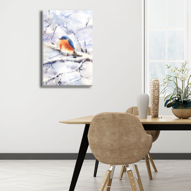 Birds and Flower Blossom Painting Farmhouse Textured Dining Room Canvas Wall Art Clearhalo 'Art Gallery' 'Canvas Art' 'Country Art Gallery' 'French Country' 'Rustic' Arts' 1658691