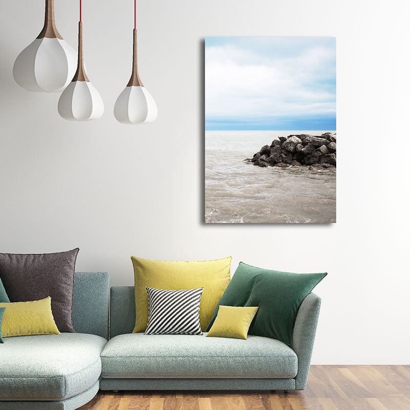 Textured Scenery Art Print Tropical Canvas Made Wall Decoration for Sitting Room Clearhalo 'Art Gallery' 'Canvas Art' 'Coastal Art Gallery' 'Nautical' 'Tropical' Arts' 1658701