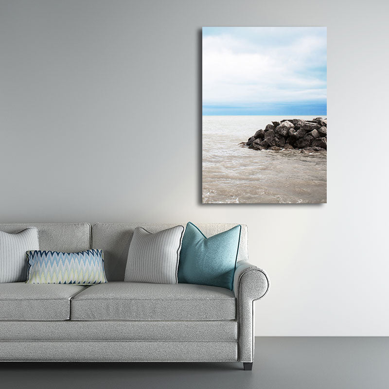 Textured Scenery Art Print Tropical Canvas Made Wall Decoration for Sitting Room Clearhalo 'Art Gallery' 'Canvas Art' 'Coastal Art Gallery' 'Nautical' 'Tropical' Arts' 1658702