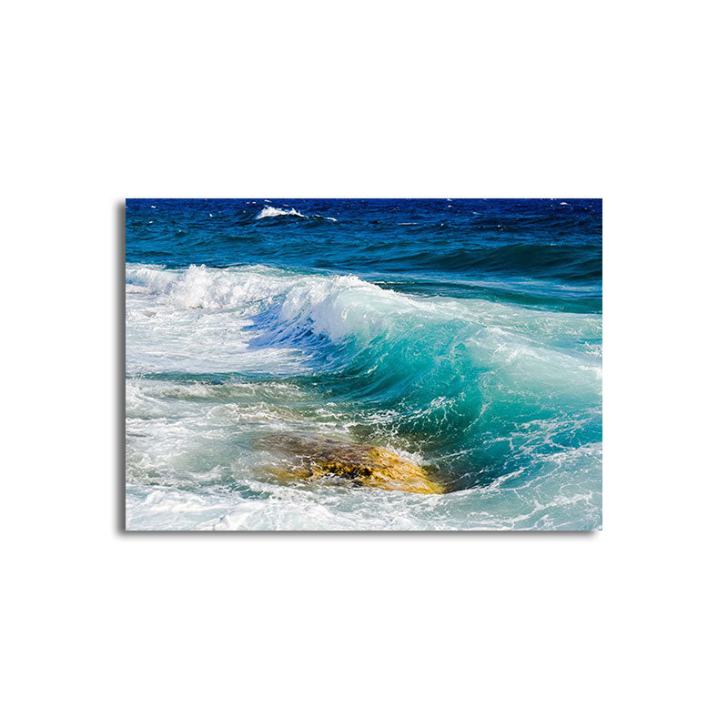 Blue Sea Surge Canvas Art Ocean Scenery Tropix Textured Wall Decor for Living Room Clearhalo 'Art Gallery' 'Canvas Art' 'Coastal Art Gallery' 'Nautical' Arts' 1658711