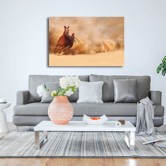 Fine Horses Wall Art Textured Contemporary Living Room Canvas Print in Dark Color Clearhalo 'Art Gallery' 'Canvas Art' 'Contemporary Art Gallery' 'Modern' Arts' 1658717