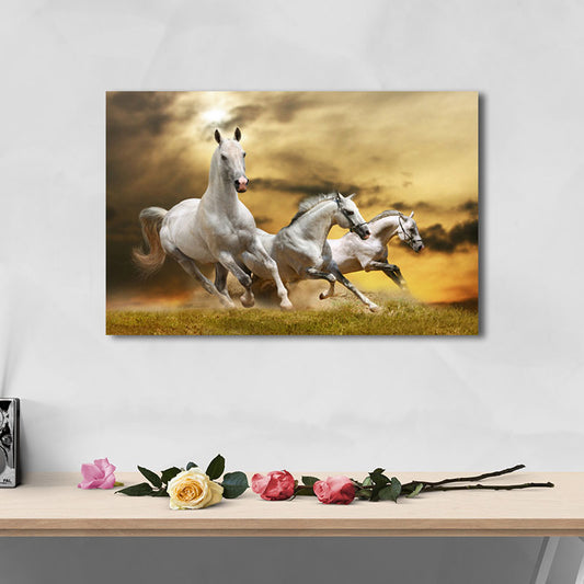 Fine Horses Wall Art Textured Contemporary Living Room Canvas Print in Dark Color Clearhalo 'Art Gallery' 'Canvas Art' 'Contemporary Art Gallery' 'Modern' Arts' 1658723