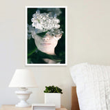Photography Woman and Flower Canvas Art for Girls Bedroom, White and Green, Textured Clearhalo 'Arts' 'Canvas Art' 1658734