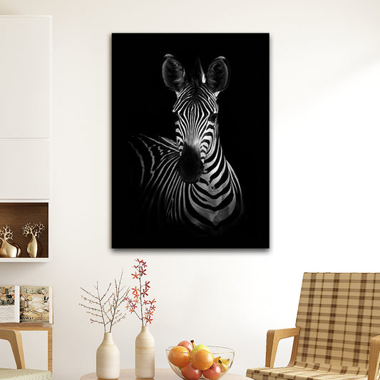 Photographs Contemporary Wall Art Print with Zebra Pattern in Dark Color for Home Black Clearhalo 'Art Gallery' 'Canvas Art' 'Contemporary Art Gallery' 'Modern' Arts' 1658747