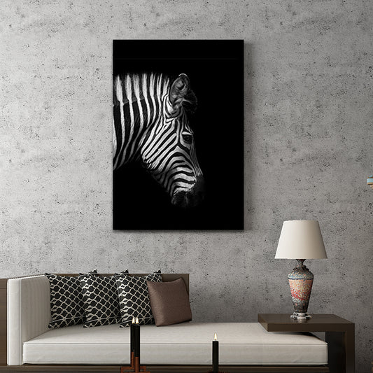 Photographs Contemporary Wall Art Print with Zebra Pattern in Dark Color for Home Clearhalo 'Art Gallery' 'Canvas Art' 'Contemporary Art Gallery' 'Modern' Arts' 1658759