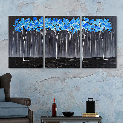 Blue Trees Painting Floral Traditional Multi-Piece Canvas Wall Art for Living Room Blue Clearhalo 'Art Gallery' 'Canvas Art' 'Traditional' Arts' 1658762