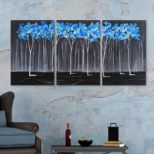 Blue Trees Painting Floral Traditional Multi-Piece Canvas Wall Art for Living Room Blue Clearhalo 'Art Gallery' 'Canvas Art' 'Traditional' Arts' 1658762