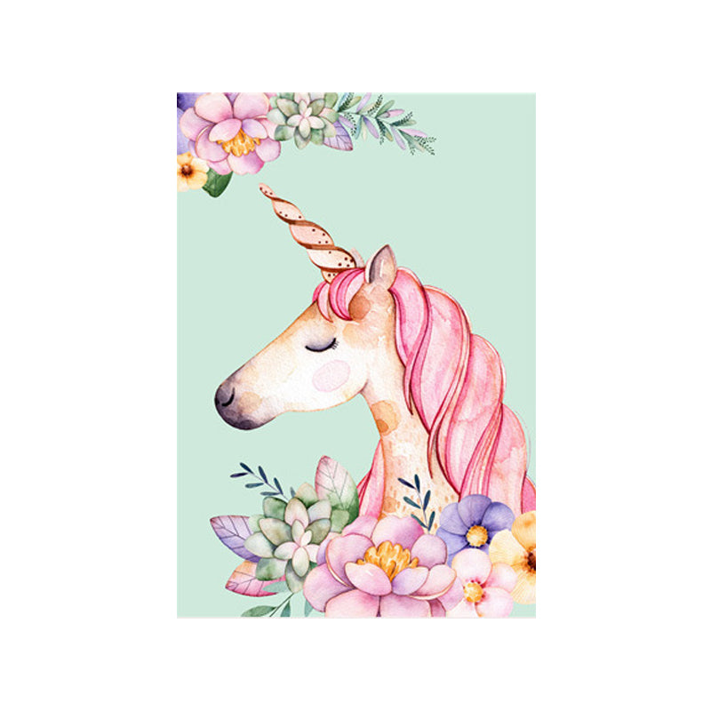 Kids Fantasy Animal Art Print Pink Textured Surface Wall Decoration for Living Room Clearhalo 'Art Gallery' 'Canvas Art' 'Kids' Arts' 1658812