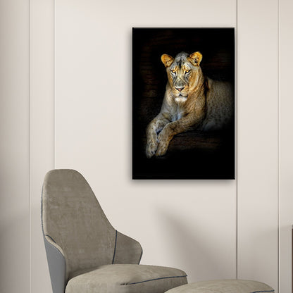 Photography Wild Animals Wall Art Decor for Living Room, Dark Color, Textured Surface Brown Clearhalo 'Art Gallery' 'Canvas Art' 'Contemporary Art Gallery' 'Modern' Arts' 1658868
