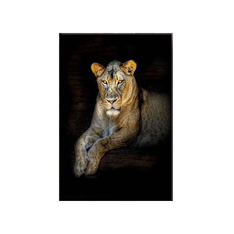 Photography Wild Animals Wall Art Decor for Living Room, Dark Color, Textured Surface Clearhalo 'Art Gallery' 'Canvas Art' 'Contemporary Art Gallery' 'Modern' Arts' 1658871