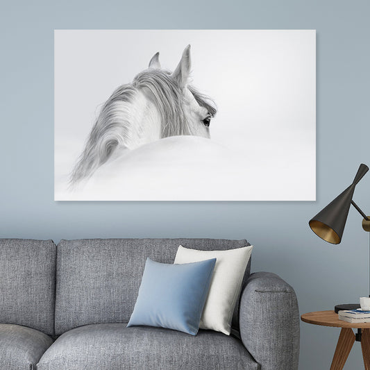 Contemporary Horse Wall Art Light-Color Textured Canvas Print for Dining Room Clearhalo 'Art Gallery' 'Canvas Art' 'Contemporary Art Gallery' 'Modern' Arts' 1658883