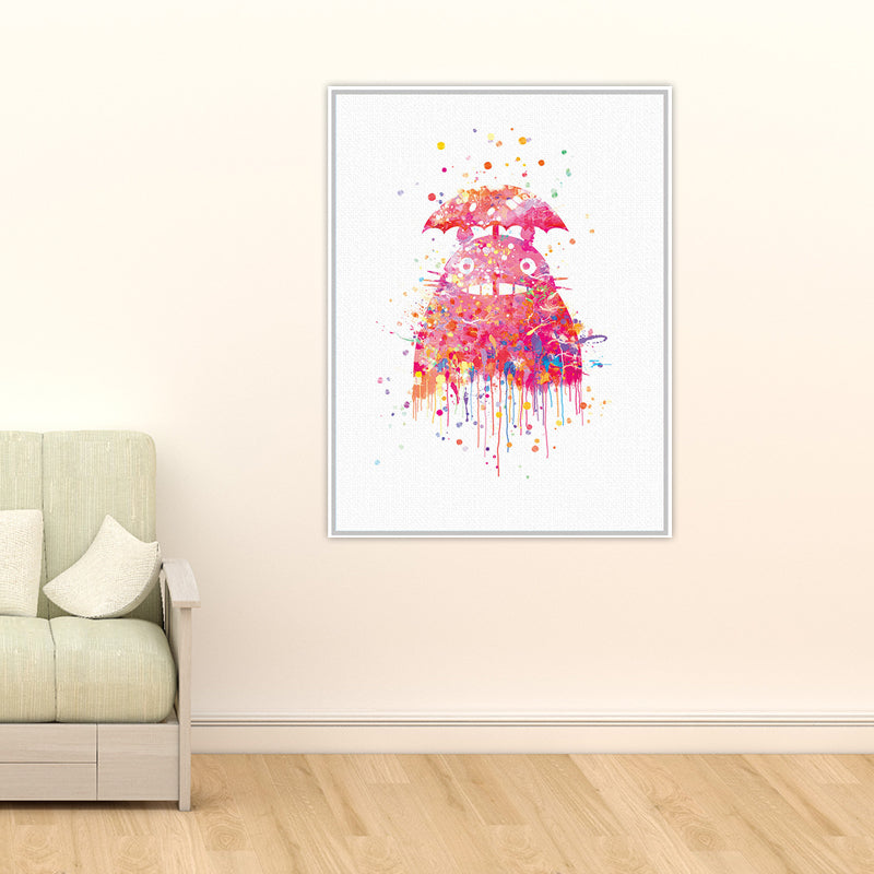 Kids Comic Cat Wall Art Canvas Made Textured Pastel Color Wall Decor for Nursery Clearhalo 'Art Gallery' 'Canvas Art' 'Kids' Arts' 1658936