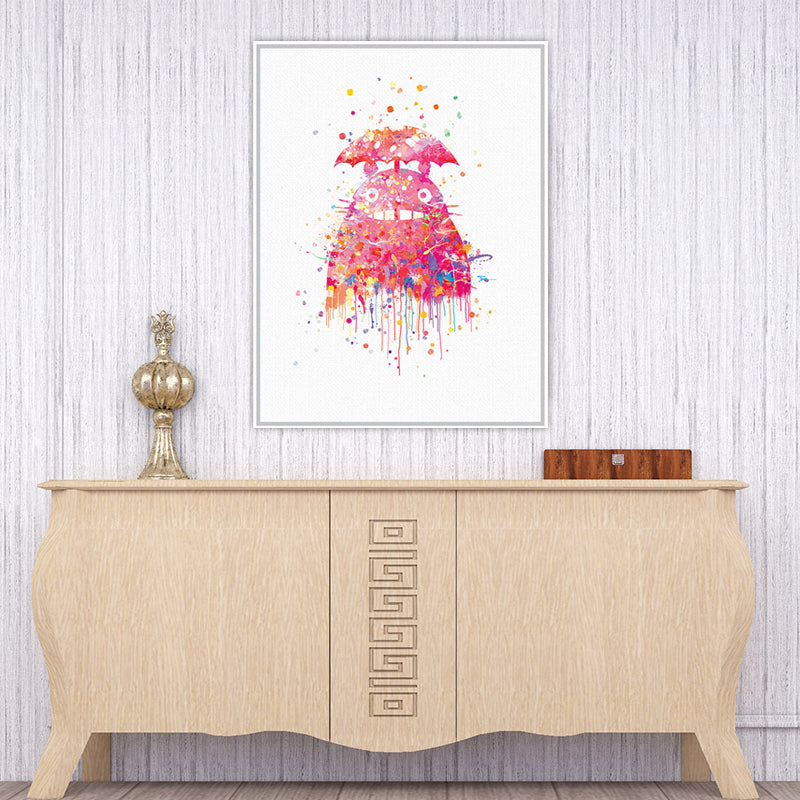 Kids Comic Cat Wall Art Canvas Made Textured Pastel Color Wall Decor for Nursery Clearhalo 'Art Gallery' 'Canvas Art' 'Kids' Arts' 1658937