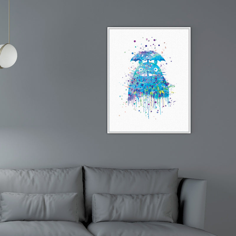 Kids Comic Cat Wall Art Canvas Made Textured Pastel Color Wall Decor for Nursery Clearhalo 'Art Gallery' 'Canvas Art' 'Kids' Arts' 1658940