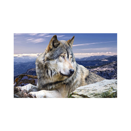 Contemporary Wolf Canvas Print Blue Living Room Wall Art Decor, Textured Surface Clearhalo 'Art Gallery' 'Canvas Art' 'Contemporary Art Gallery' 'Modern' Arts' 1658973