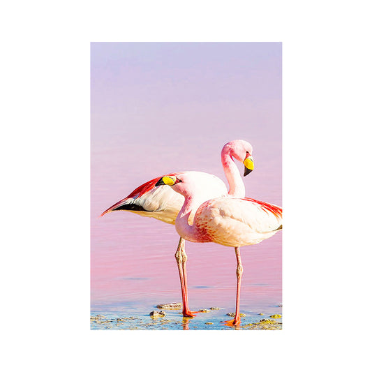 Tropix Animal Flamingos Canvas Art Pink-Blue Textured Wall Decor for Sitting Room Clearhalo 'Art Gallery' 'Canvas Art' 'Coastal Art Gallery' 'Tropical' Arts' 1658980