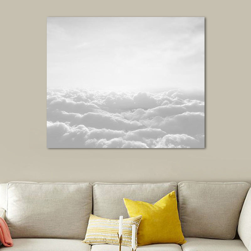 Grey Cloud Sea Canvas Wall Art Nature Scenery Modern Textured Wall Decor for Home Clearhalo 'Art Gallery' 'Canvas Art' 'Contemporary Art Gallery' 'Modern' Arts' 1659003