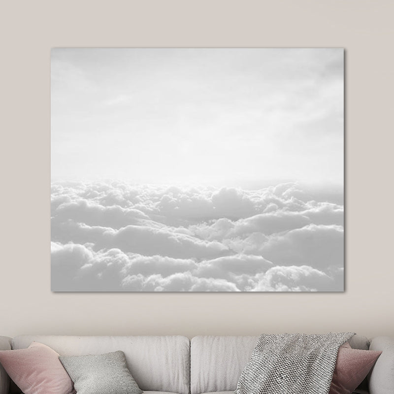 Grey Cloud Sea Canvas Wall Art Nature Scenery Modern Textured Wall Decor for Home Clearhalo 'Art Gallery' 'Canvas Art' 'Contemporary Art Gallery' 'Modern' Arts' 1659004