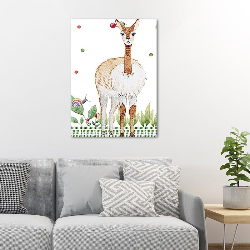 Light Color Animal Canvas Art Decorative Cartoon Kids Room Wall Decor, Customized Size Clearhalo 'Art Gallery' 'Canvas Art' 'Kids' Arts' 1659075
