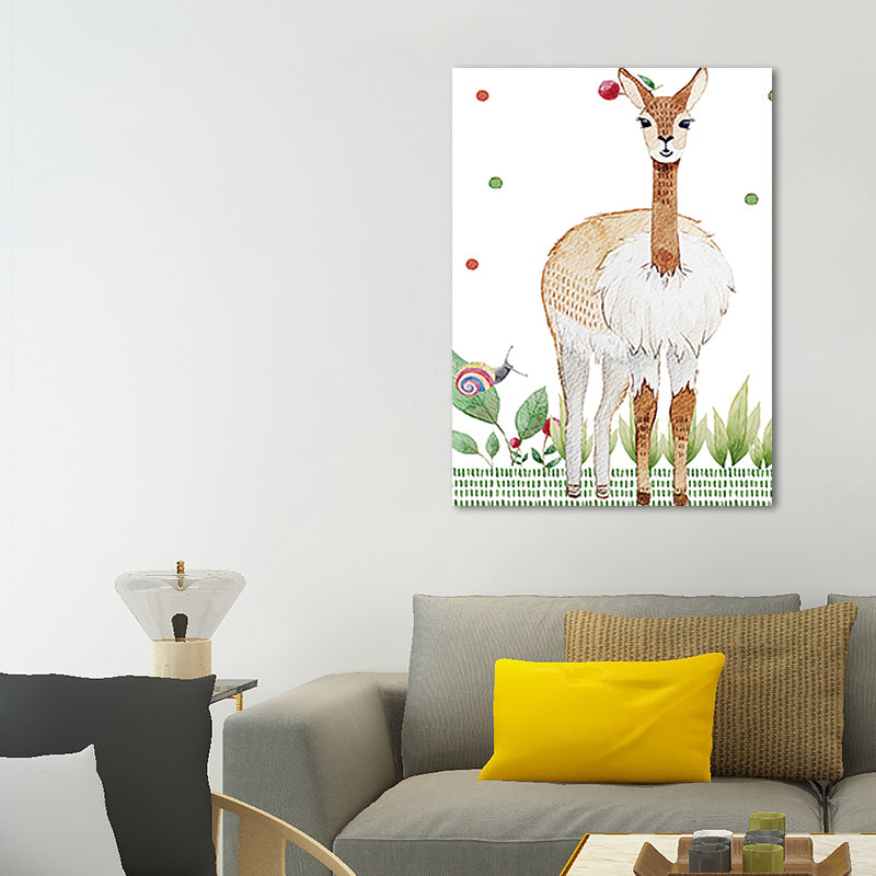 Light Color Animal Canvas Art Decorative Cartoon Kids Room Wall Decor, Customized Size Clearhalo 'Art Gallery' 'Canvas Art' 'Kids' Arts' 1659076