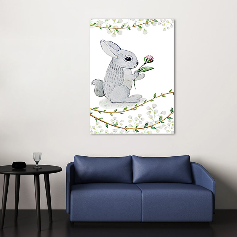 Light Color Animal Canvas Art Decorative Cartoon Kids Room Wall Decor, Customized Size Clearhalo 'Art Gallery' 'Canvas Art' 'Kids' Arts' 1659082