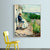 Woman Sewing in Courtyard Canvas Wall Art Green Farmhouse Painting for Living Room Green Clearhalo 'Art Gallery' 'Canvas Art' 'Country Art Gallery' 'French Country' 'Rustic' Arts' 1659090