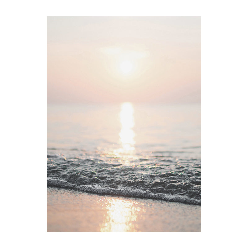 Photograph Modern Wall Art Decor with Sun Shines over the Sea Scenery, Light Yellow Clearhalo 'Art Gallery' 'Canvas Art' 'Contemporary Art Gallery' 'Modern' Arts' 1659107