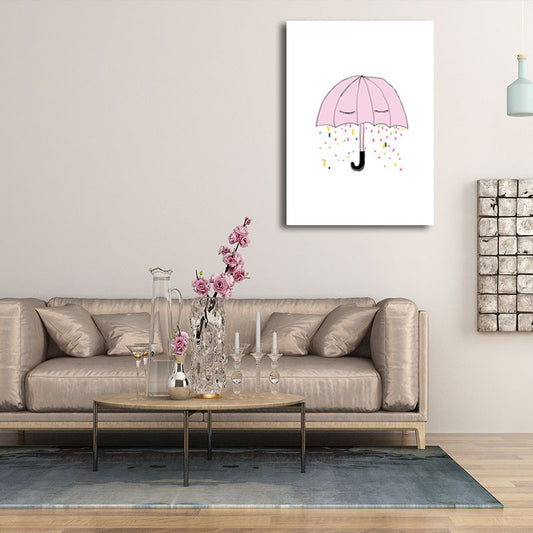Cartoon Umbrella Paintings Canvas Decorative Pink Wall Art Decor for Children Room Clearhalo 'Art Gallery' 'Canvas Art' 'Kids' Arts' 1659119